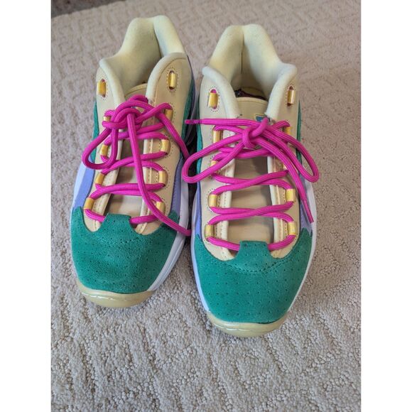 Reebok BBC Question Low Shoes Mens 9.5 Allen Iverson Ice Cream Yellow Green - Picture 4 of 16